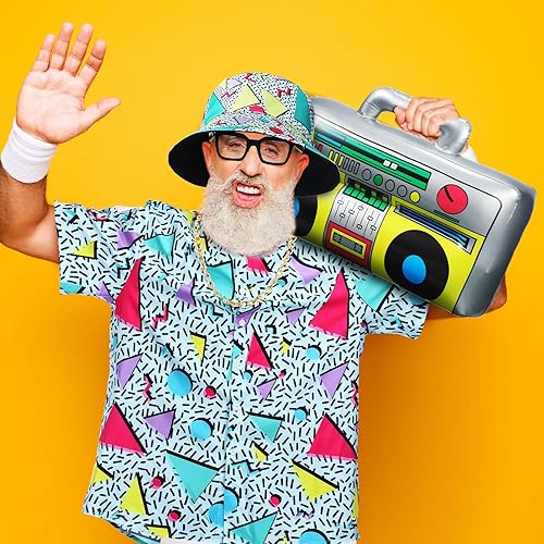 Miniatura 5 de Hicarer Conjunto de 6 piezas de accesorios de los años 80 y 90 para hombres y niños, disfraz de hip hop, rapero, rocker disco para fiesta