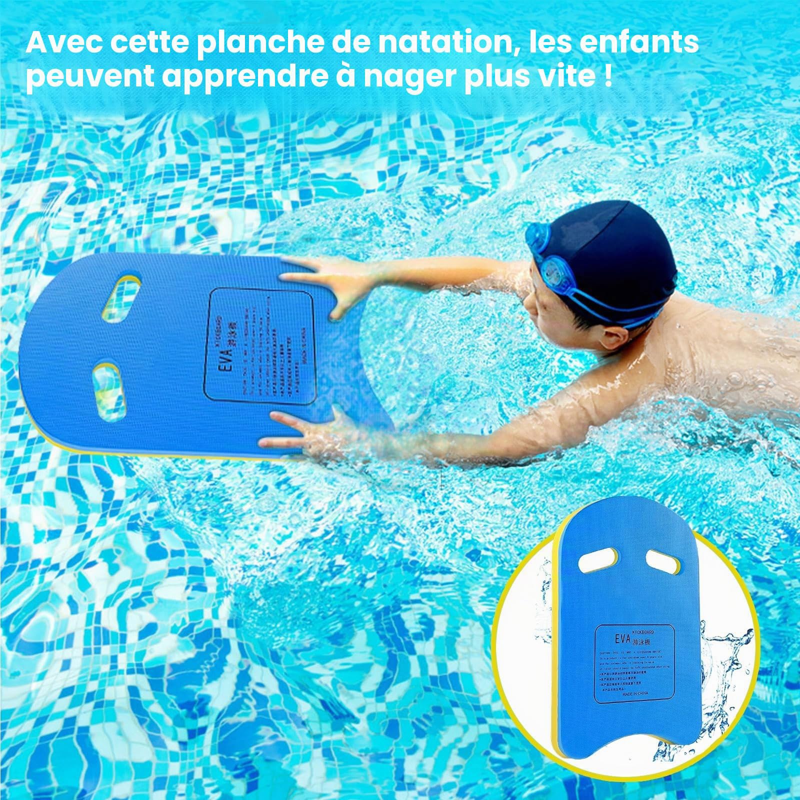Juego de 4 Tabla de natación unisex Kickboard Flotante de Espuma EVA en Forma de U con Asas ergonómica Ayuda para aprender a nadar para Entrenamiento,Aquafitness y Ejercicios de Piernas en Piscina