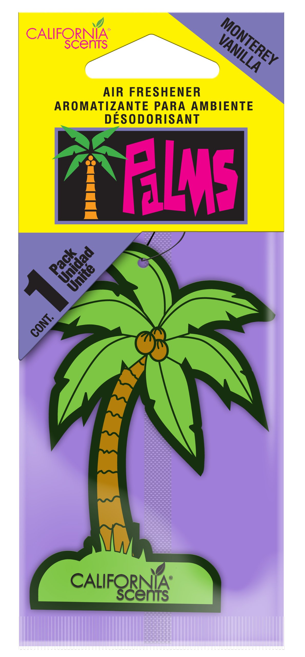 California Scents Monterey Vanilla Palms Hang Outs Vehicle Freshen Up Ho-1205 M