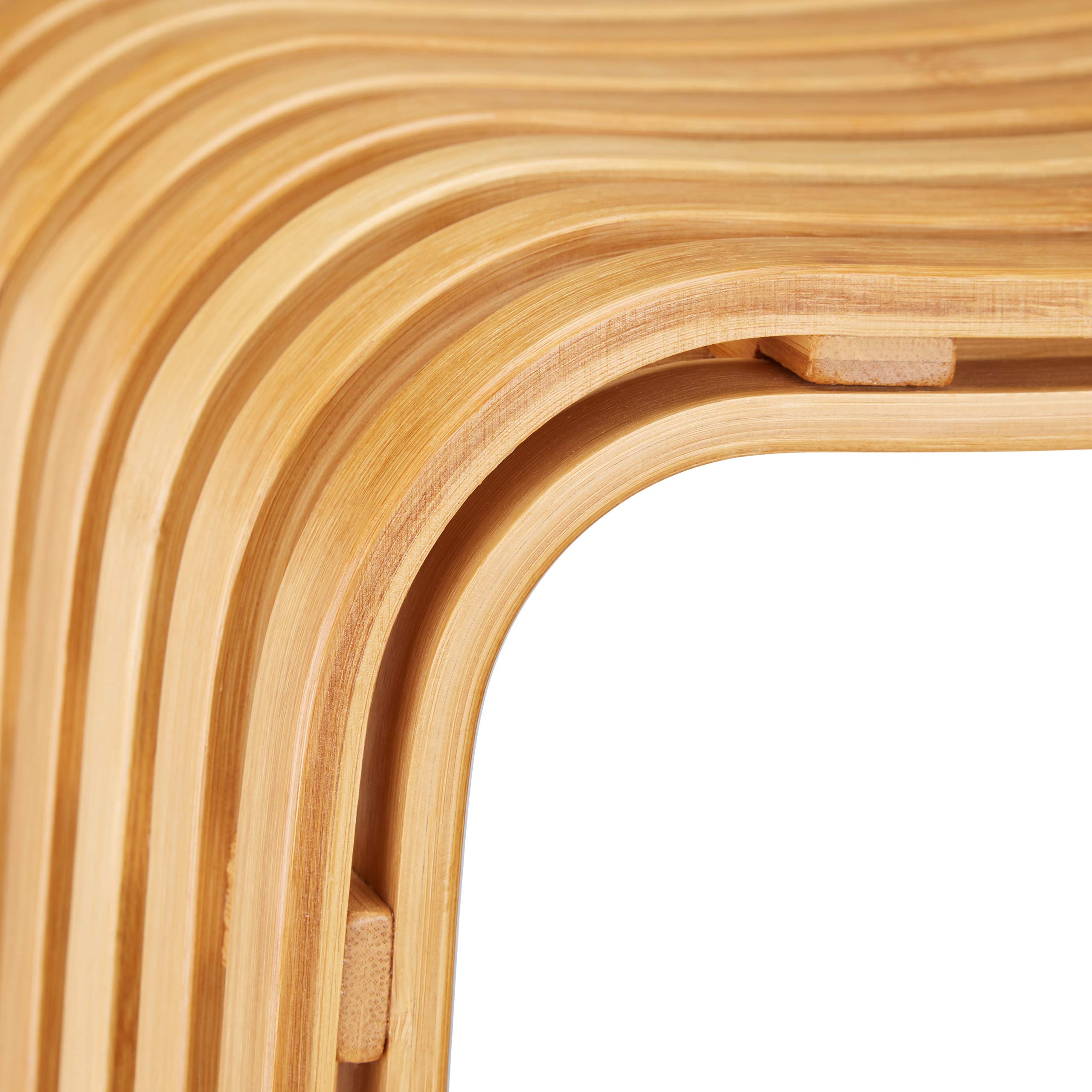 Relaxdays Sgabello da ingresso in bambù elegante pouf di legno design scandinavo sediolina per guardaroba beige
