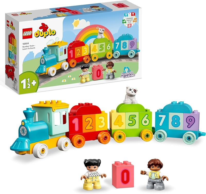LEGO 10954 DUPLO Le Train des Chiffres - Apprendre à Compter, Jouet d’Apprentissage, Jeu Éveil, avec Briques, pour Bébé 18 Mois, Cadeau Garçons et Filles