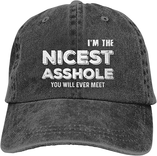 Miniatura 7 de Sombrero divertido con texto en inglés "I I'm the Nicest Asshole You Will Ever Meet Hat Women Dad Hat Fashion Cap