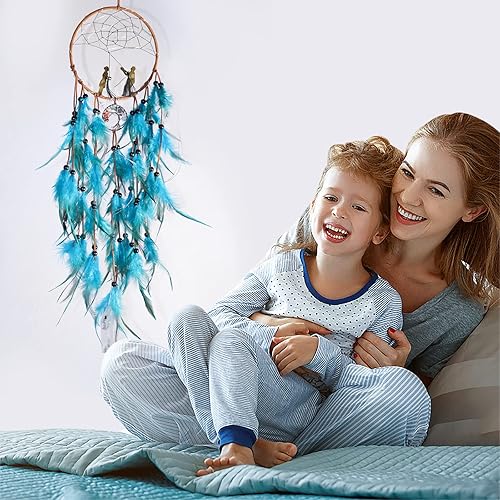 Miniatura 2 de Opohaome Atrapasueños para niños, atrapasueños grande para niñas, árbol de la vida para colgar en la pared, decoración de pared con luz LED, plumas