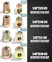 Vista 5 de Kit de línea de freno YAKEFLY de 25 pies x 3/16 pulgadas con revestimiento de cobre, con 16 accesorios y 4 uniones de accesorios de línea de freno