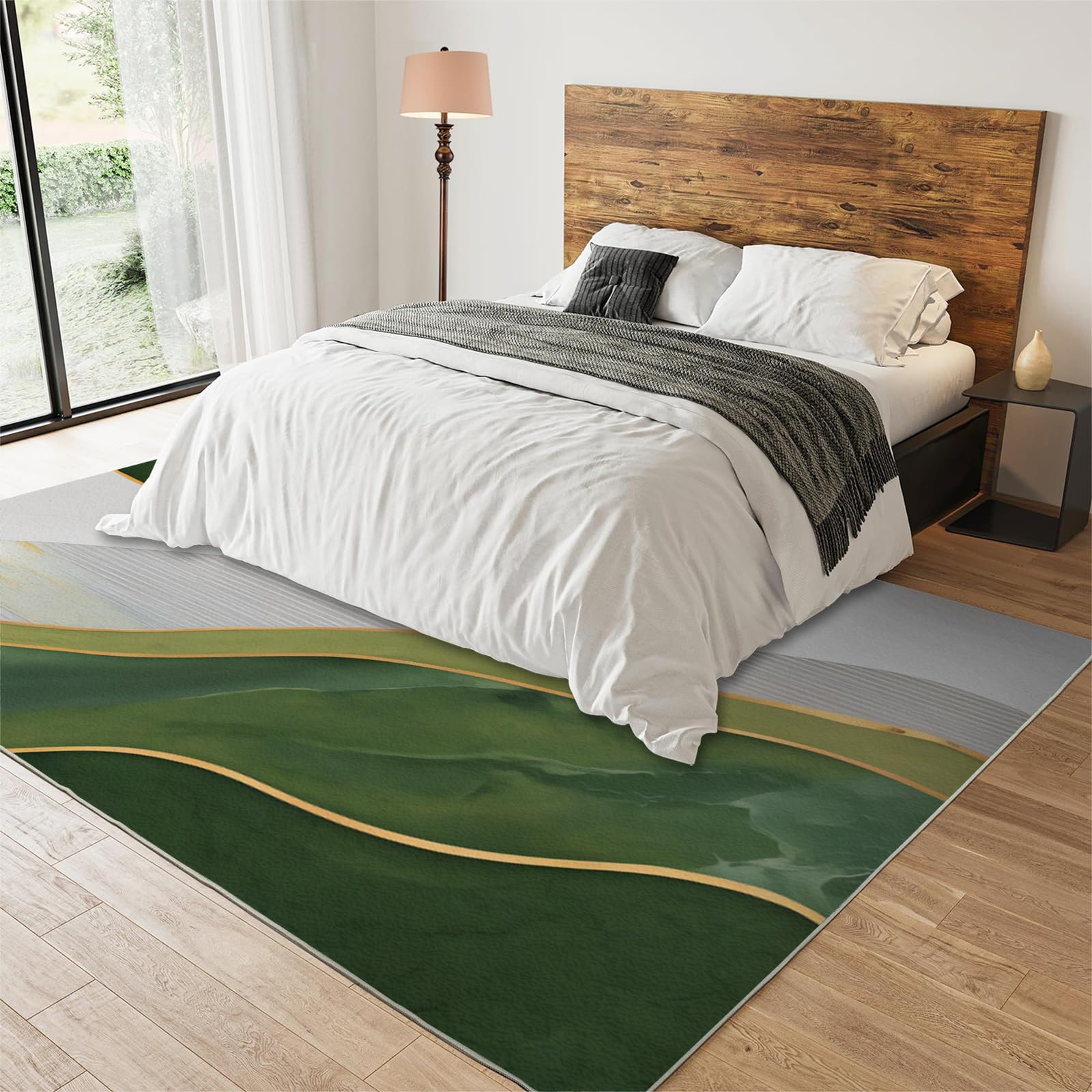 Tappeti di Zona Geometria Irregolare Moderna Tappeto per Bambini Striscia Verde Smeraldo - per Pavimento Della Cucina del Ristorante 60 x 120 cm