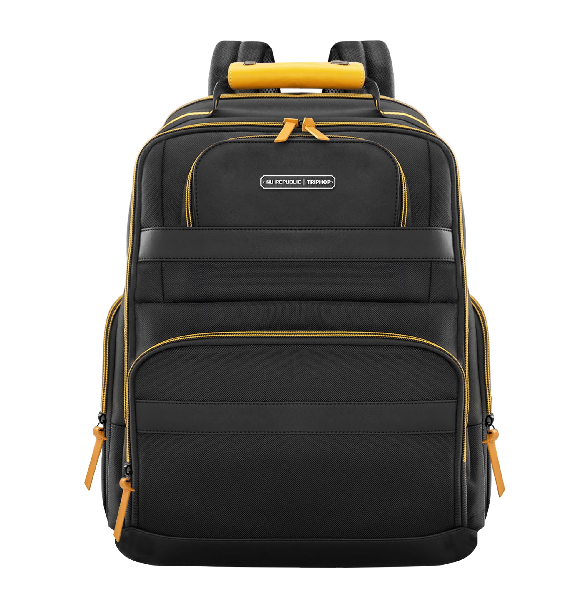 Nu Republic Triphop Backpack for Men Women Office Casual 18-inch Laptop Bag Water-Resistant Multi-Pockets Sleek Smart College Backpack with Dual USB Port (Black)-image-40