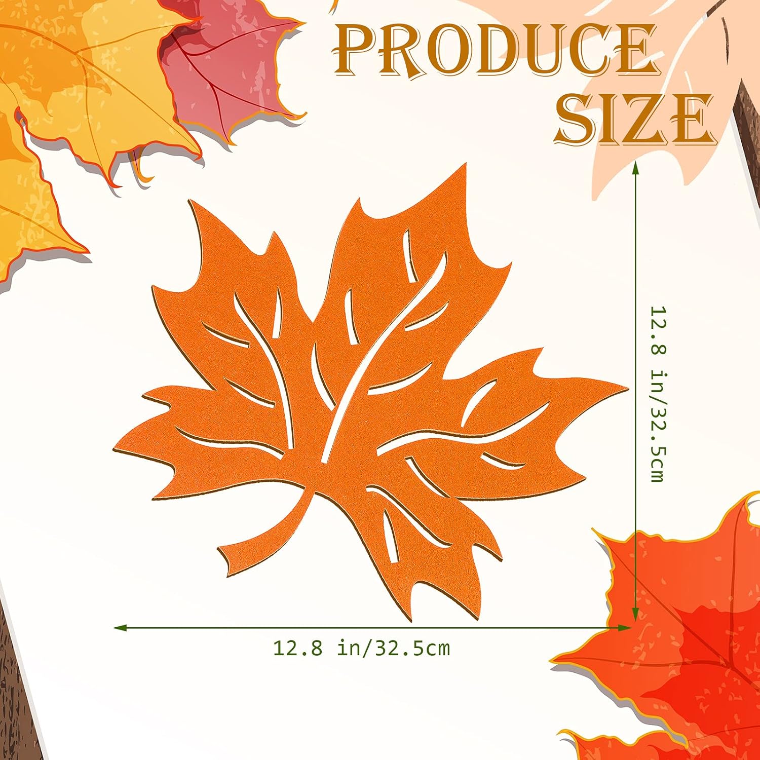 Tatuo 8 Pcs Thanksgiving Maple Leaf Placemats Thanksgiving Harvest Maple Leaf Shaped Placemats Felt Non-Slip Table Mats Coasters for Autumn Fall Home Dinner Table Decor