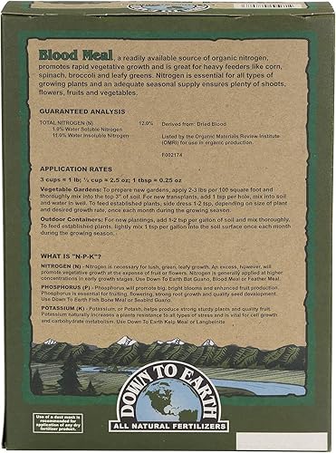 Miniatura 2 de Abajo a la tierra Harina de sangre Fertilizante natural 12-0-0 OMRI