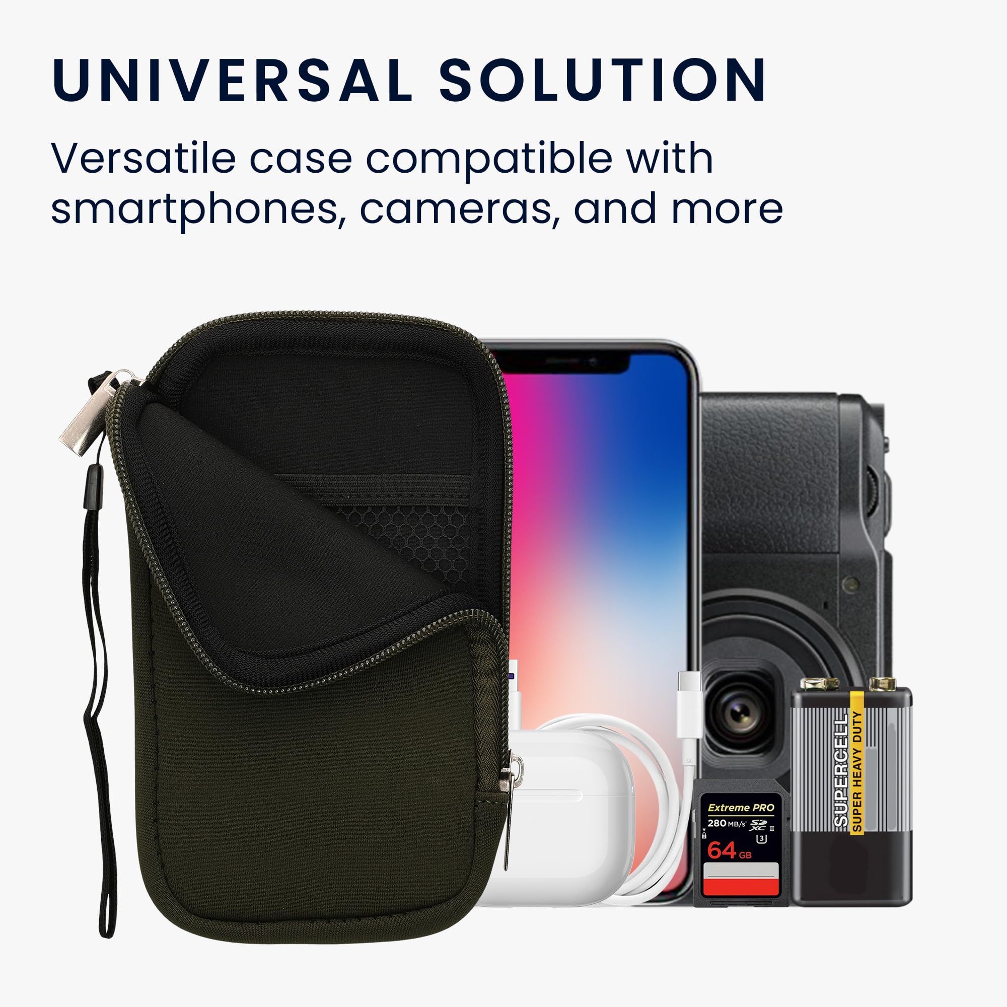 kwmobile Uniwersalny futerał na smartfona - Etui ochronne 16,5 x 8,9 cm na telefon komórkowy L - 6,5" Neopren ciemnozielony