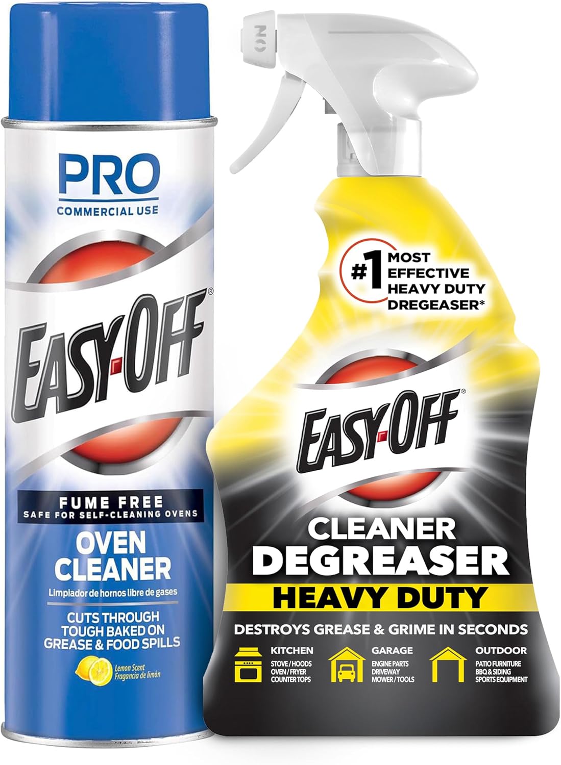Bundle of Easy-Off Fume Free Oven Cleaner Spray, Lemon, 24oz, Removes Grease + Easy Off Heavy Duty Degreaser Cleaner Spray, 32 Ounce Bundle of Easy-Off Fume Free Oven Cleaner Spray, Lemon, 24oz, Removes Grease + Easy Off Heavy Duty Degreaser Cleaner Spray, 32 Ounce