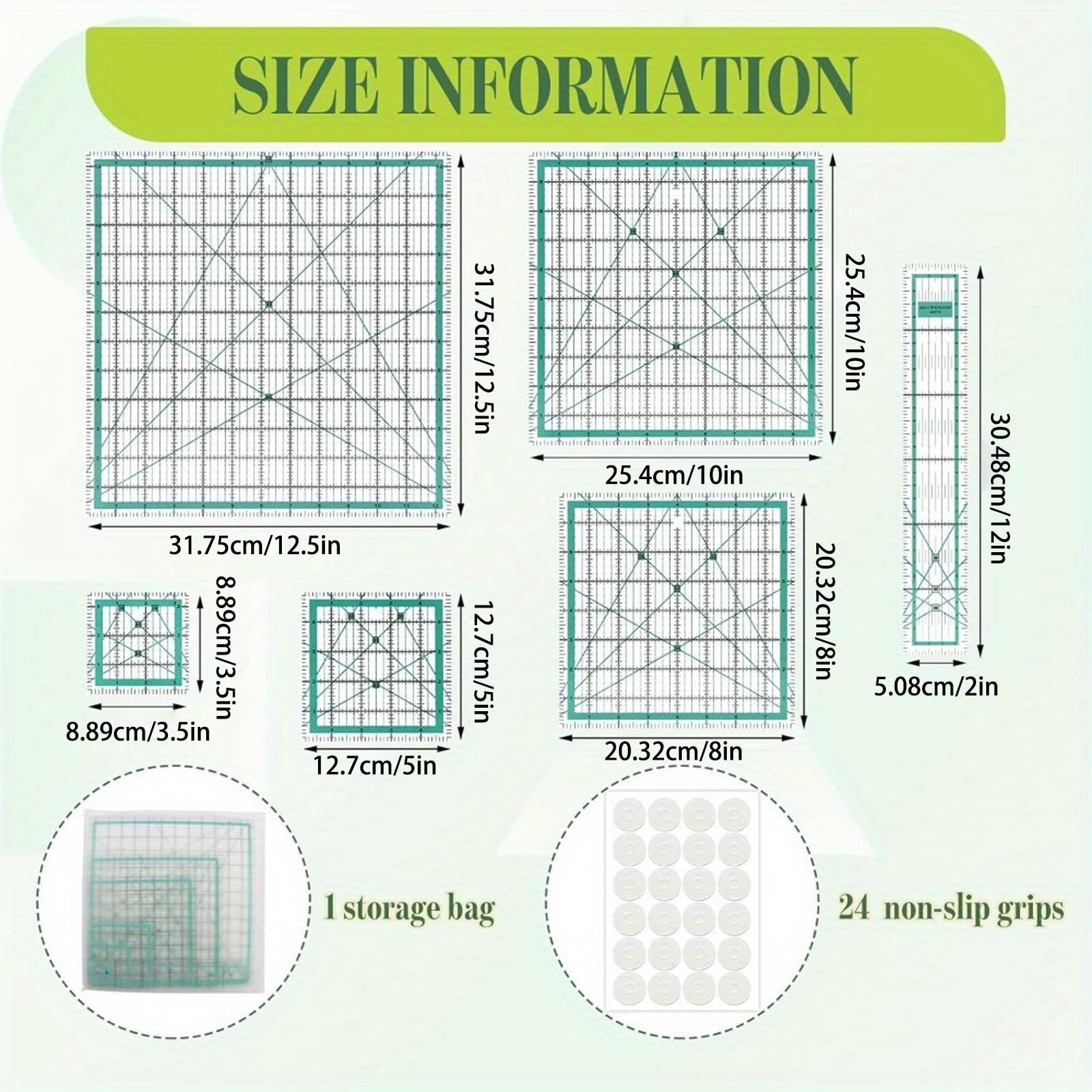6 piezas regla de costura acrílica transparente plantilla acolchada tela corte costura patchwork herramienta