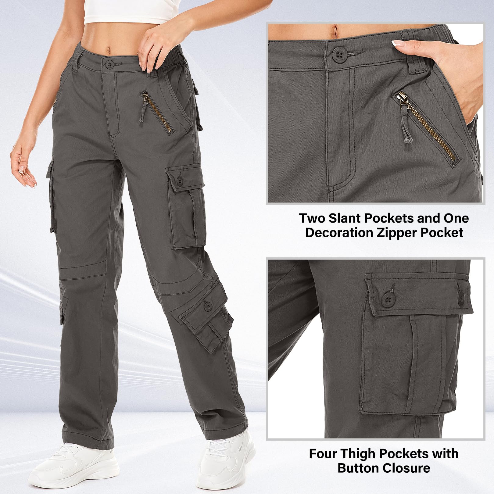 Jessie Kidden Pantaloni cargo da combattimento da donna, mimetici, militari, tattici, da lavoro