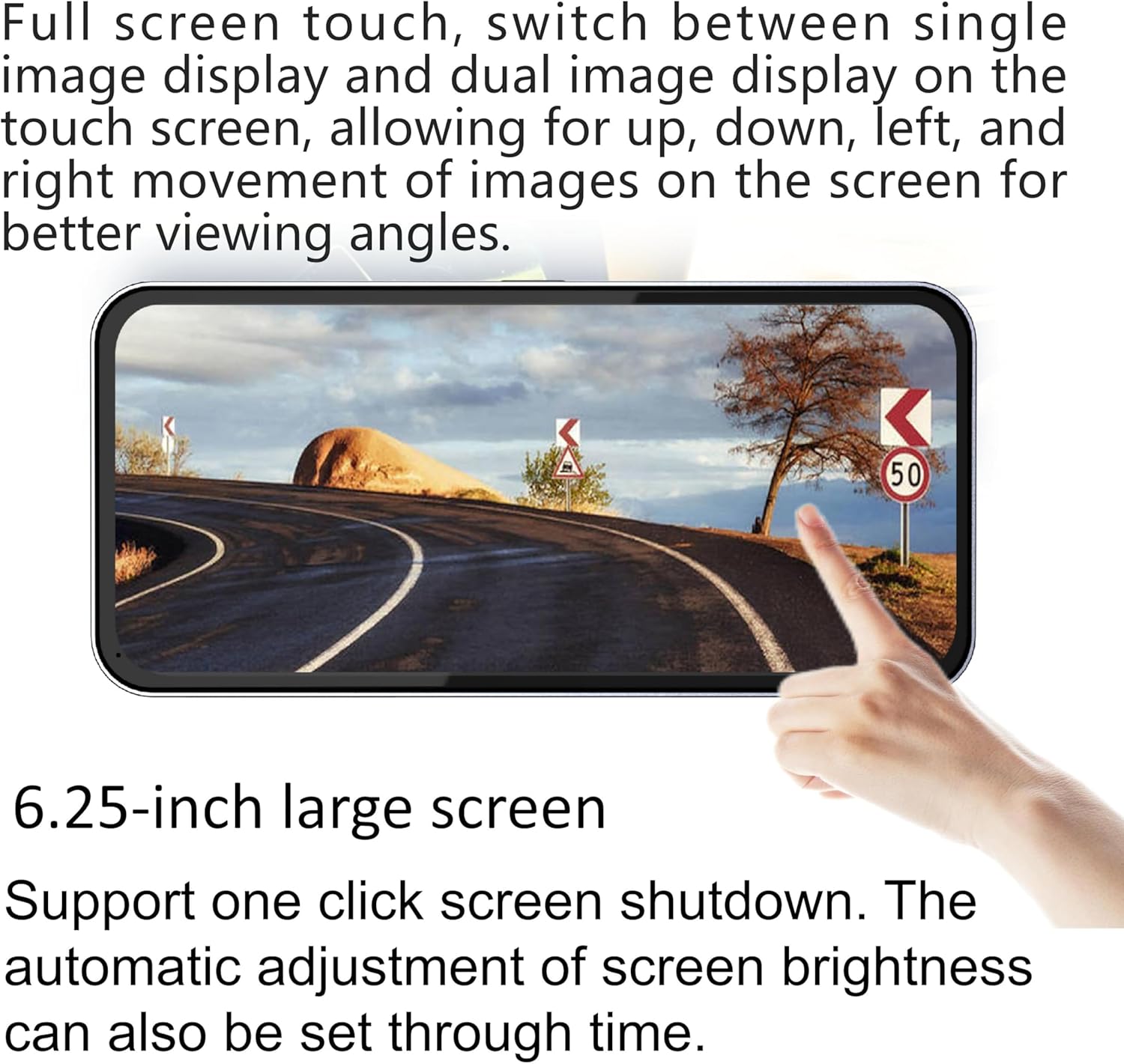 Car Blind Spot Camera with Display System, BSD Warning Assistance, BSM Monitoring and Camera Monitoring System CMS (Black)