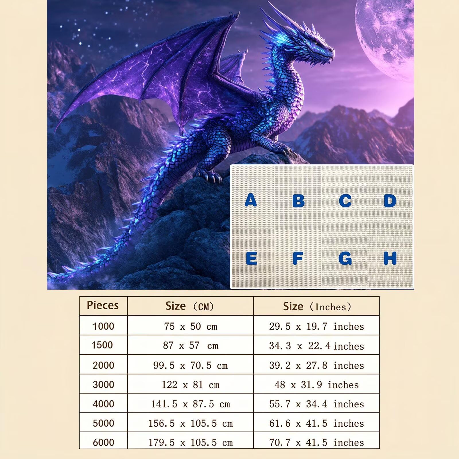 drago sogno Puzzle 1500 Pezzi per Adulti, Puzzle in Legno - Collezione Classica con Poster Incluso - Sfida di Concentrazione e Passatempo Antistress, Gioco Educativo per Famiglia, 87 x 57 cm f0-634