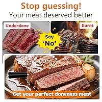 Vista 9 de Termómetro de carne inteligente inalámbrico preciso - 4 sondas, Bluetooth de largo alcance, alertas en tiempo real, apto para lavavajillas