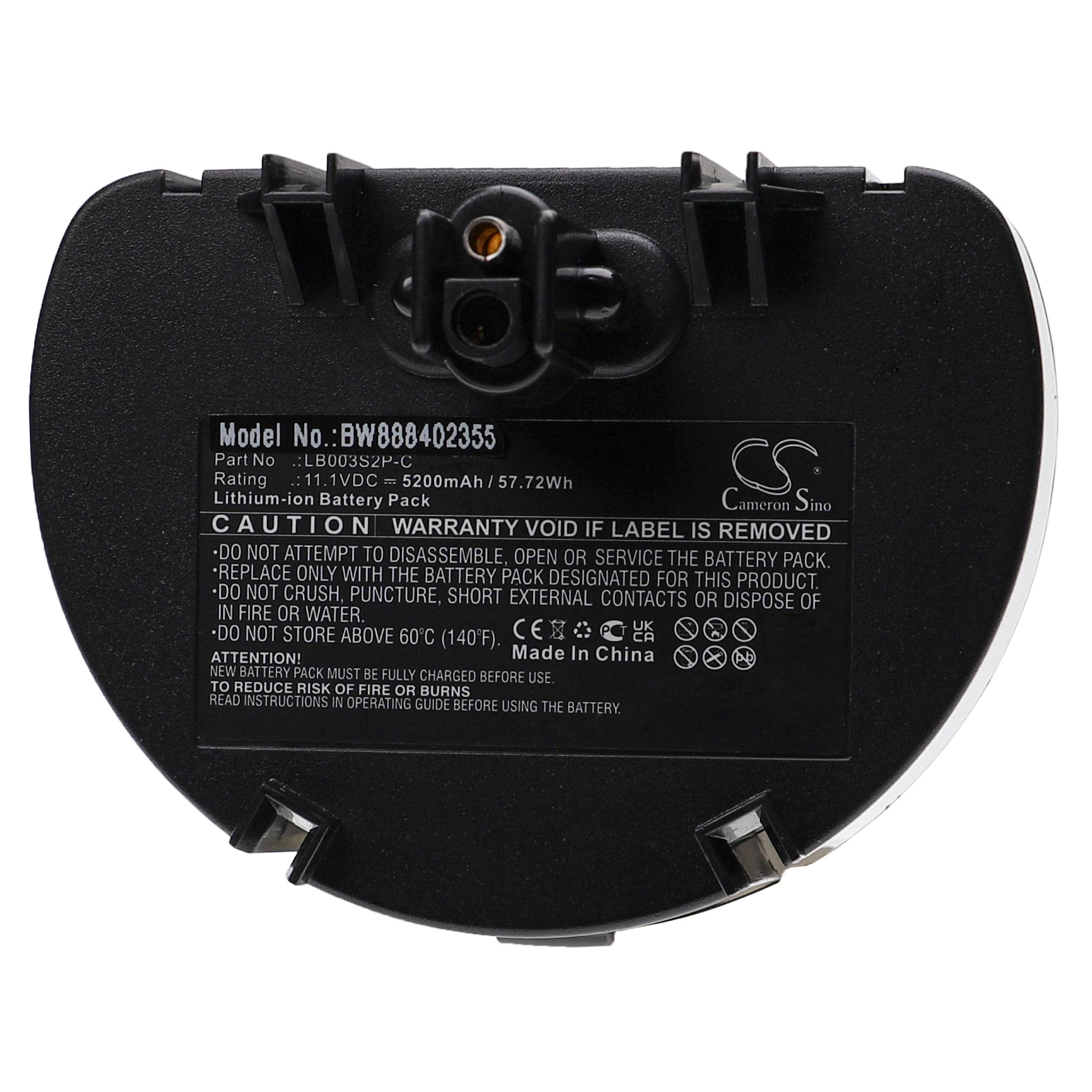 vhbw batteria compatibile con Water Tech Pool Blaster Pro 900, Precision 2.0 Li pulitrice (5200mAh, 11,1V, Li-Ion)