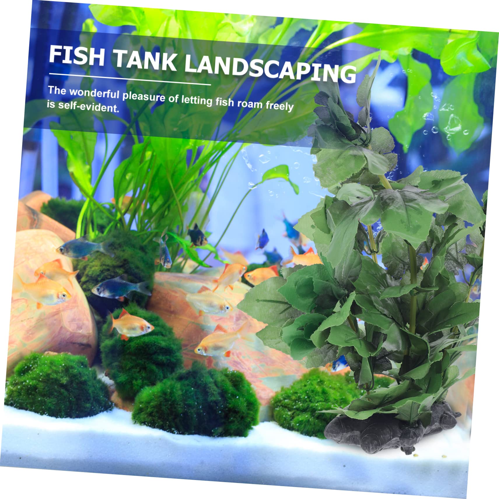 POPETPOP 5 Piezas pecera Plantas acuaticas Madera Flotante para Peces Agua Planta Artificial Original pequeña Planta de Acuario decoración Decorativa del Tanque de Peces el plastico