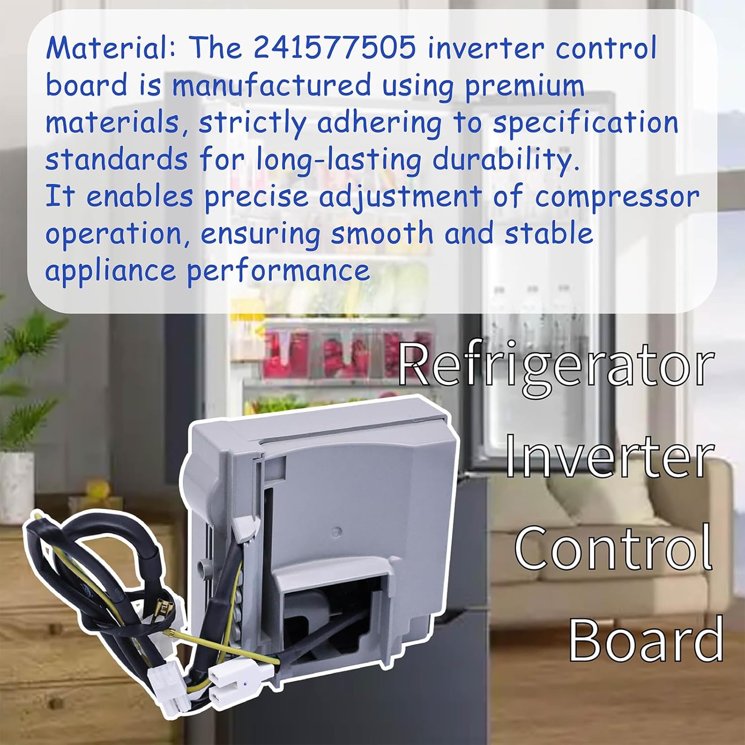 Refrigerator Inverter Control Board 241577505 Compatible with Frigidaire Electrolux Kenmore Crosley,VCC3 1156 QA F 06 Replace 7241577505,1512577,AP4393275,PS2361242,EAP2361242,519306005