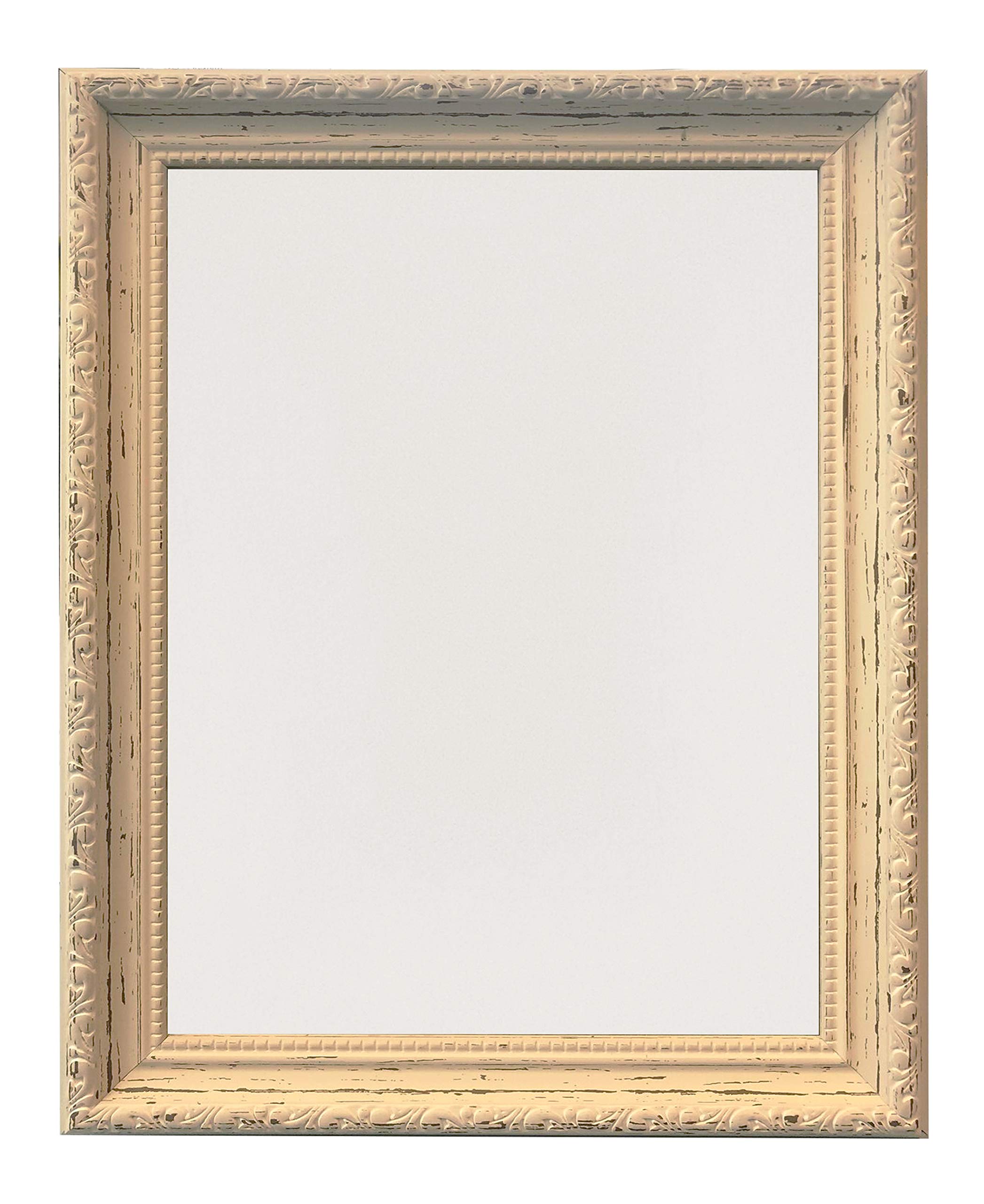Shabby Chic Distressed White Photo Frame with Ivory Backing Board 24 x 18 inch โ image 1
