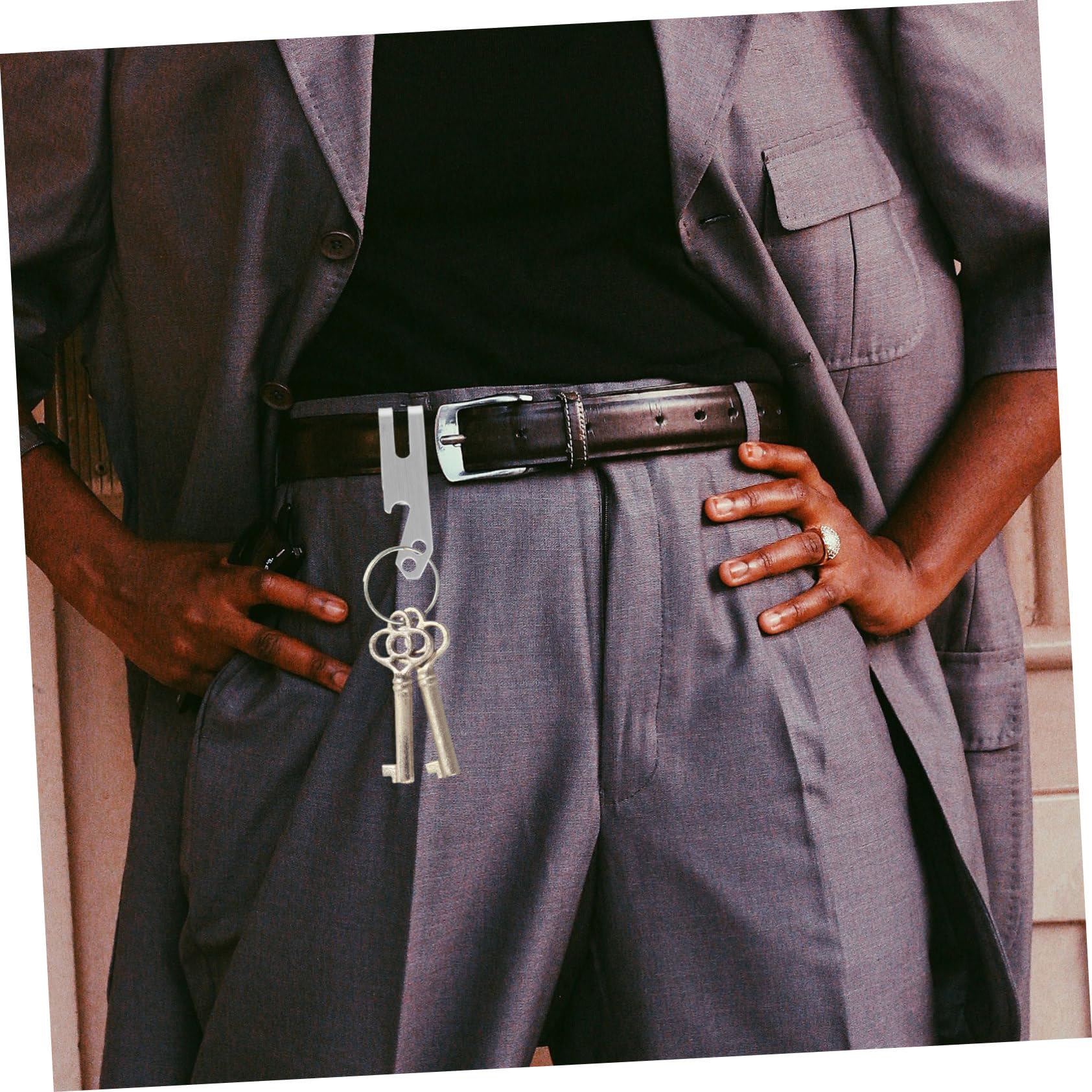 VANZACK Money Clip Wallet Bottle Opener Keychain Stainless Steel Dual-sided for Both Men Women