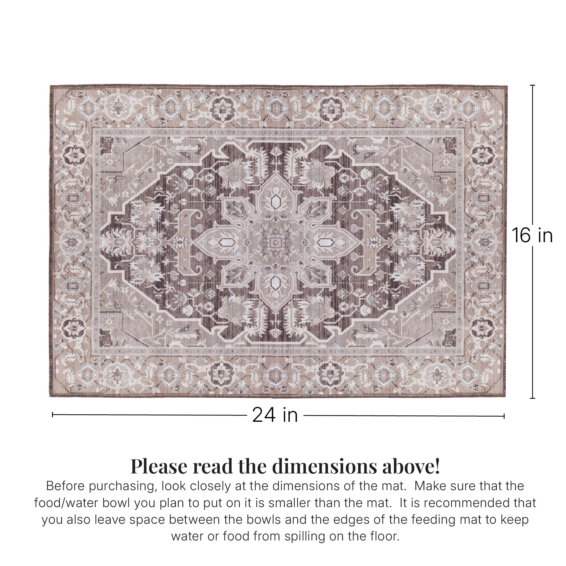 LOVEWAG Lot de 2 tapis d'alimentation imperméables pour animaux de compagnie – 40,6 x 61 cm – Tapis d'alimentation antidérapant et lavable en machine – Protège les sols et contient des déversements