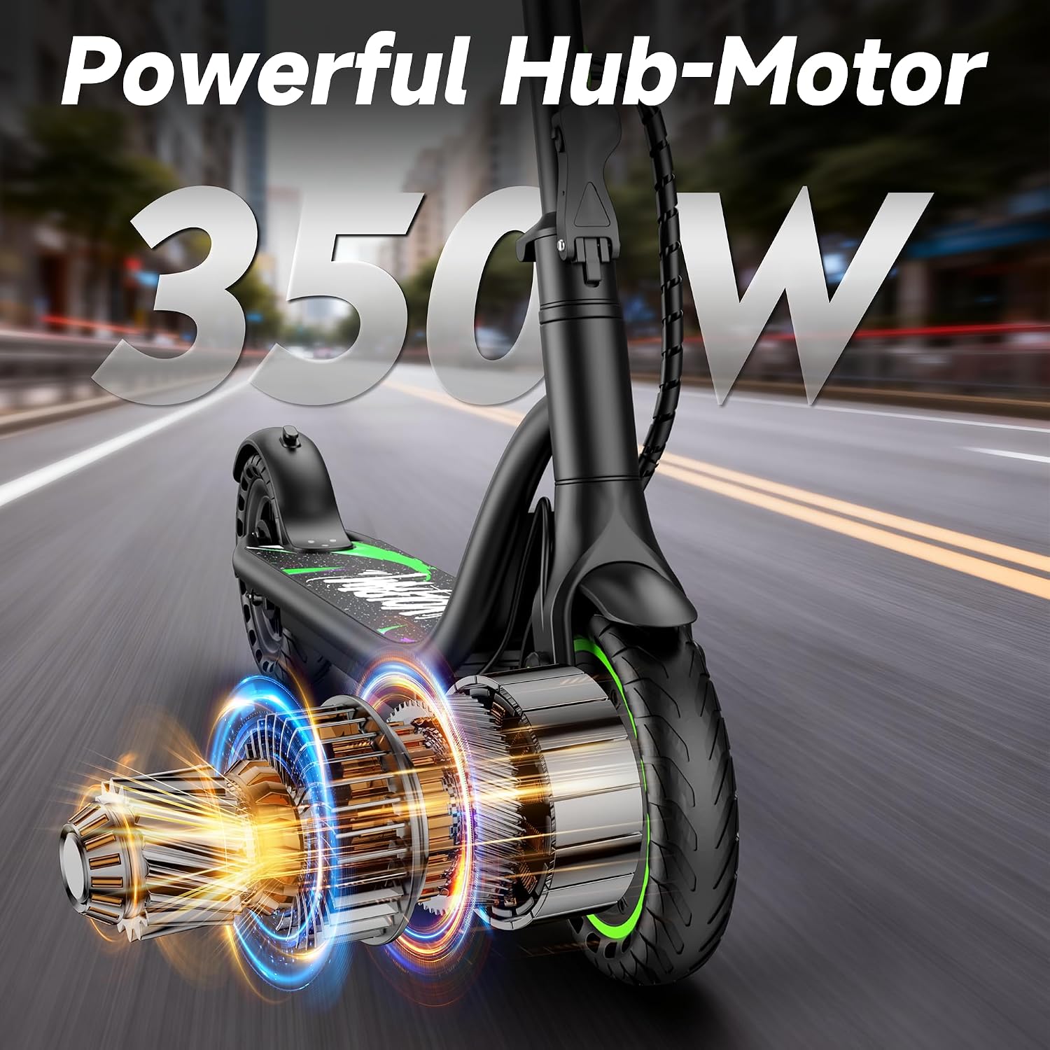 VOLPAM Electric Scooter, 350W/500W/800W/1000W/250W Powerful Motor & 19/22/ 9 MPH Top Speed, 16-28-10 Miles Long Range, Folding E Scooter Choice thumbnail