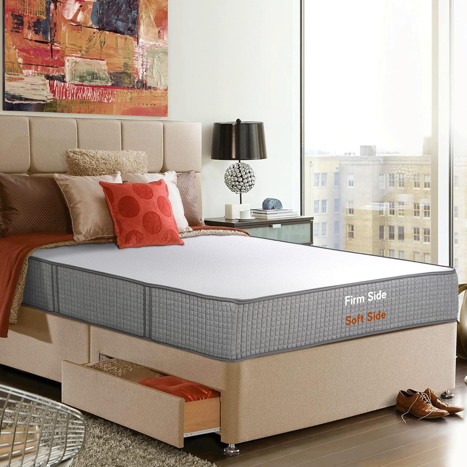 Buy Amz Mattress Iswitch Memory Foam Mattress 12 Inch Flippable Bed In A Box Double Sided With Medium Firm Side Medium Plush Soft Side Certipur Us Certified Gel Infused Memory Foam Edge Support Memory Foam Mattress With Edge Support