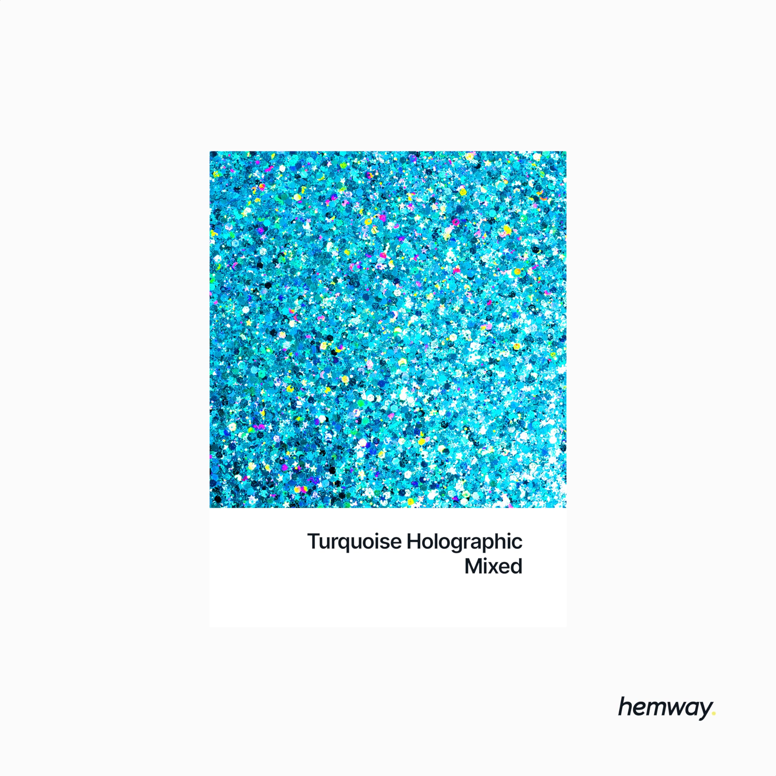 Hemway Turquoise Blue Holographic Mix Glitter Shaker - Image 2
