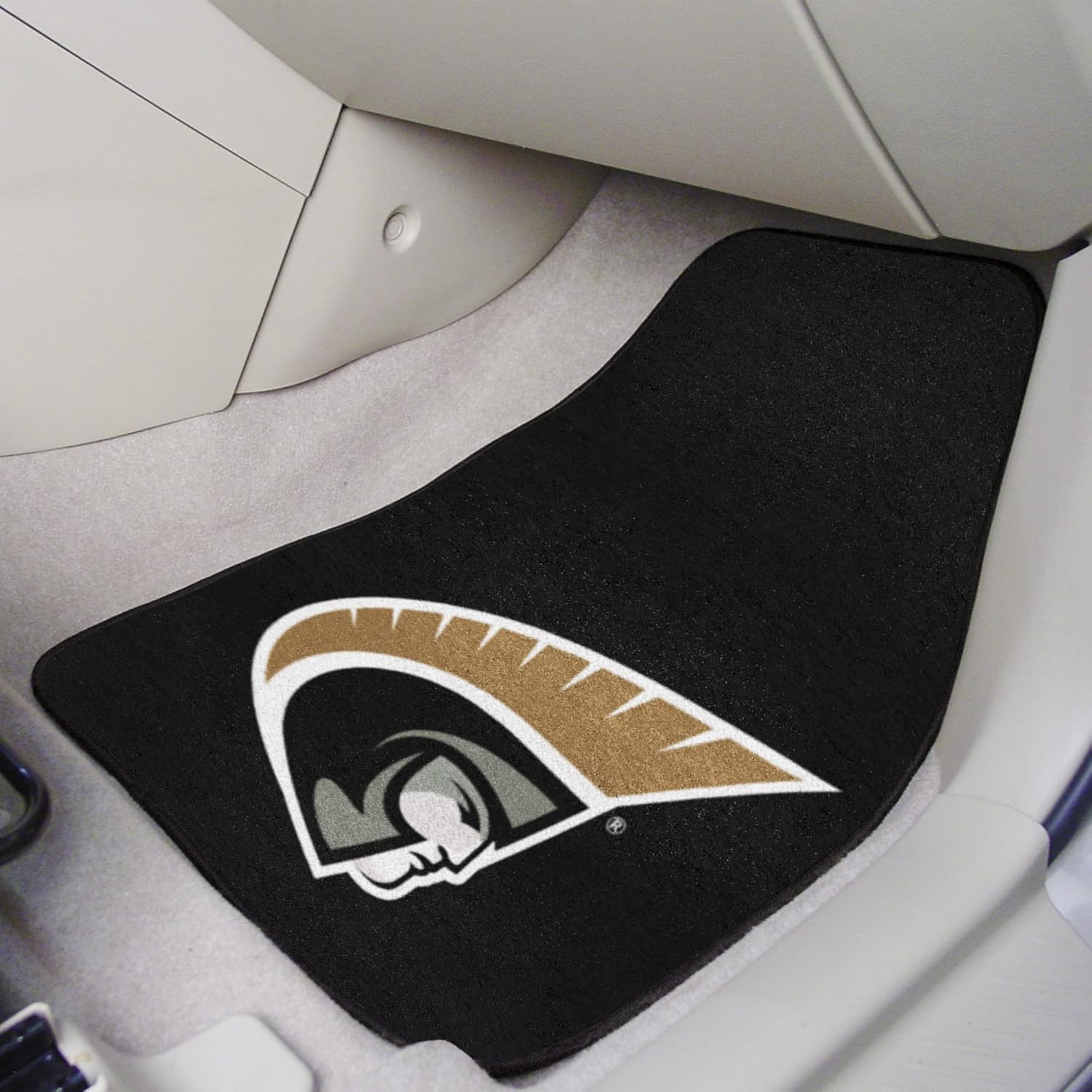 FANMATS 20345 Anderson (SC) Trojans Front 2-Piece Team Logo Carpet Car Mat Set, Front Row Automotive Floor Mats, Non-Slip Backing, Team Colors