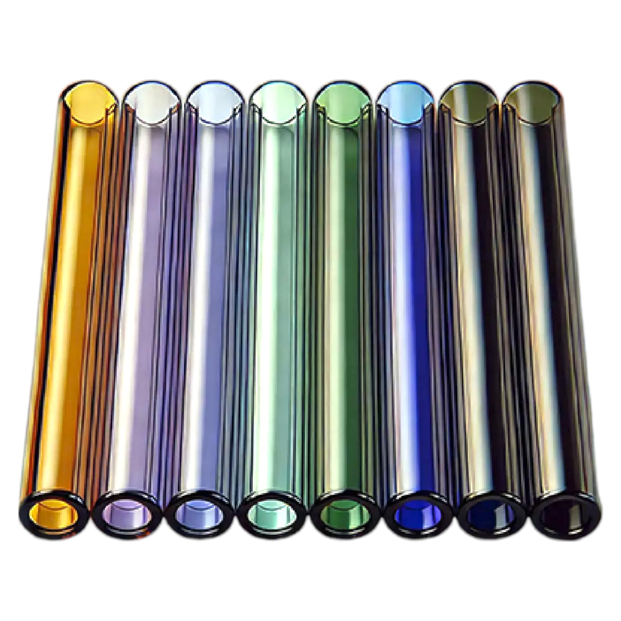 4 Inch — 12 mm OD 2.2mm ID Premium Borosilicate Clear Glass Blowing Tubes — Blue, Green, Lake Green, Light Purple, Black, Amber, Pink (5, Light Purple)