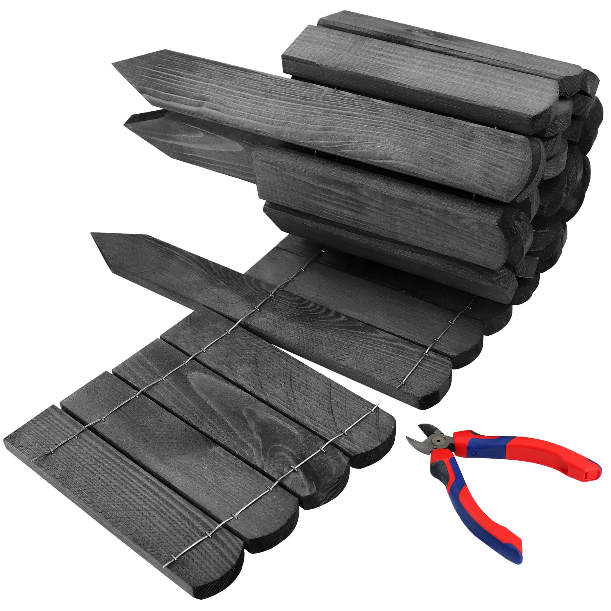 3 x Aquagart Holz Rollzaun Grau 40x200 cm Beeteinfassung für Beet-& Rasenabgrenzungen I Flexible Beetumrandung für Wege Rollboarder