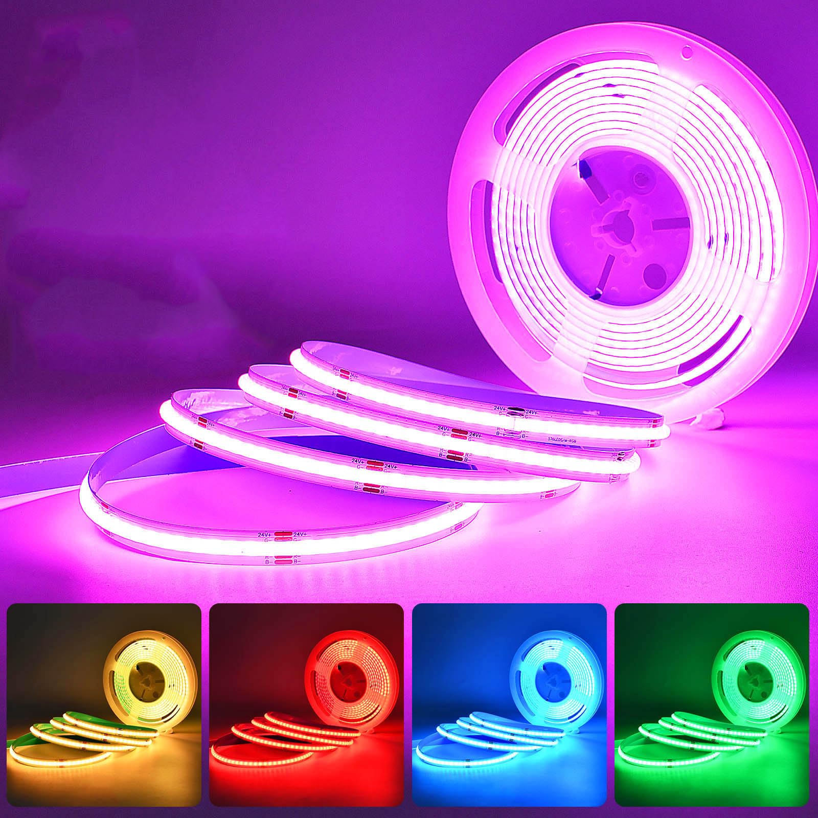 10M COB RGB LED Striscia,Nessun alimentatore Striscia Della Luce Della Striscia 576LEDs/M 5760LEDs 24V Dimmable Deformable LED Striscia Della Luce Della Striscia,Nessun telecomando