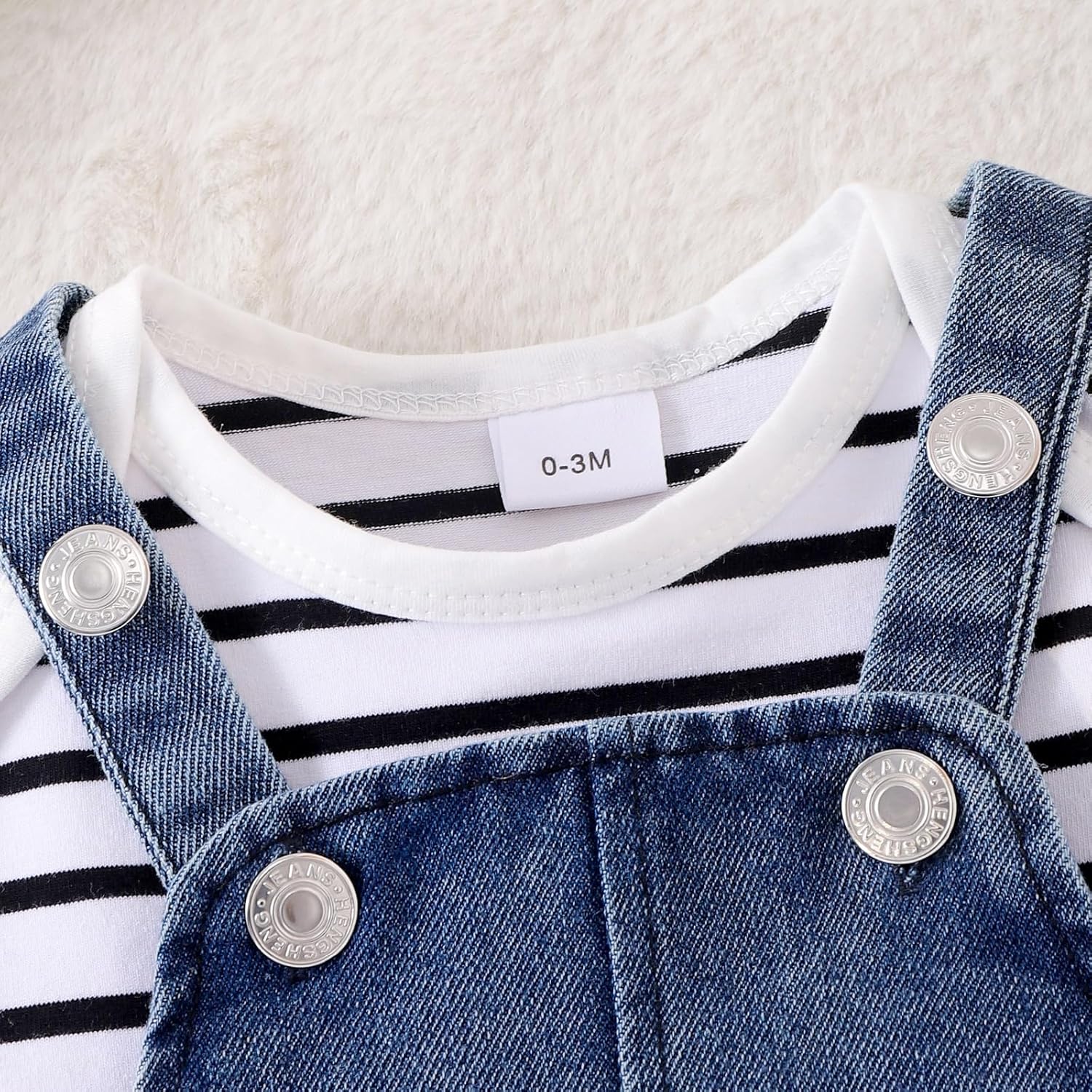 Baby Boy Clothes Newborn Striped Romper Summer Outfits + Infant Cartoon Animals Jeans Suspender Overalls 0-18 Months - Image 4