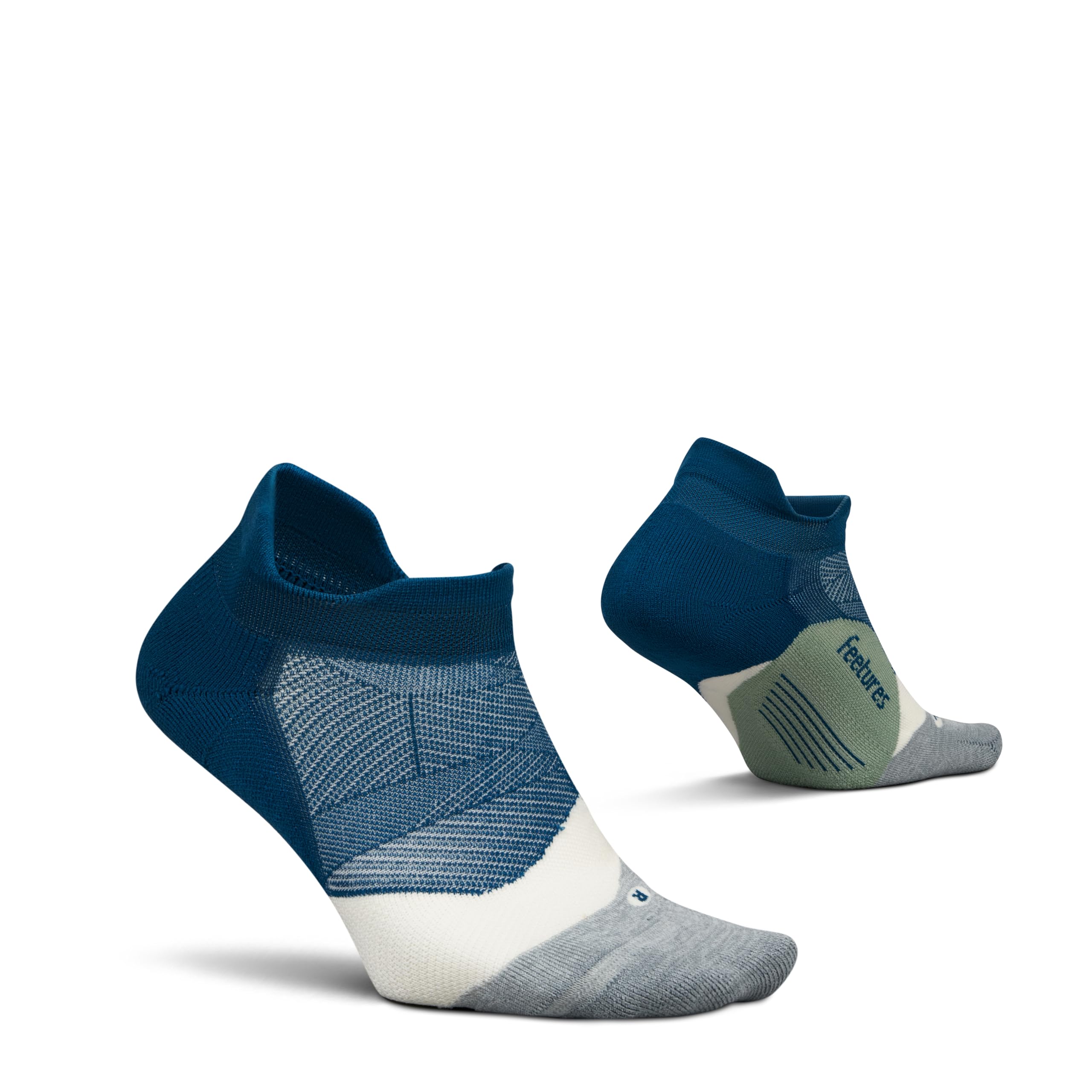 Feetures Elite Light Cushion No Show Tab Ankle Socks - Sport Sock with Targeted Compression (1 Pair)