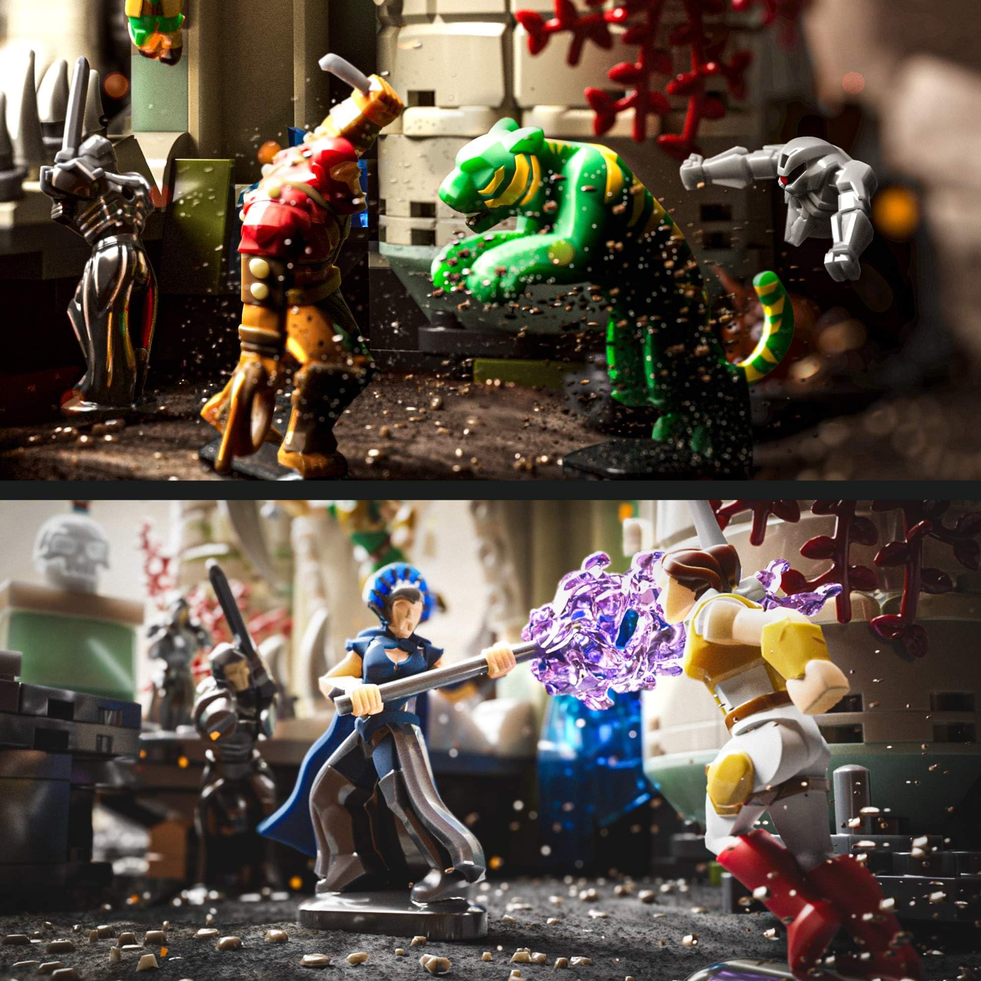Mattel Brick Shop Masters of The Universe Batalla del Castillo de Grayskull Conjunto de construcción con 867 Piezas y 16 Figuras, coleccionistas Adultos y a Partir de 13 años, JMB32