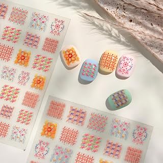 1Sheet 5D Embossed Nail Stickers for Women, Knit Sweater Patterns Nail Art Decals for Winter, Self-Adhesive DIY Nails Decoration for Adults