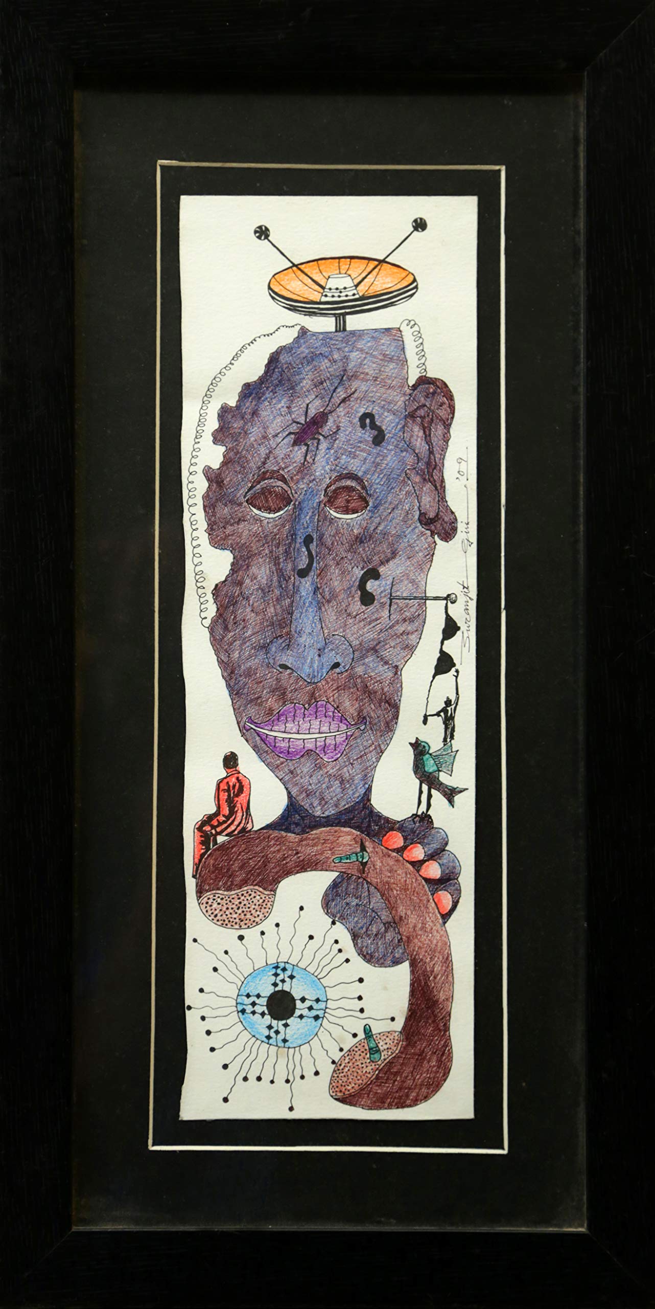 Technology A Bane (Pen And Ink Painting By Suranjit Giri)