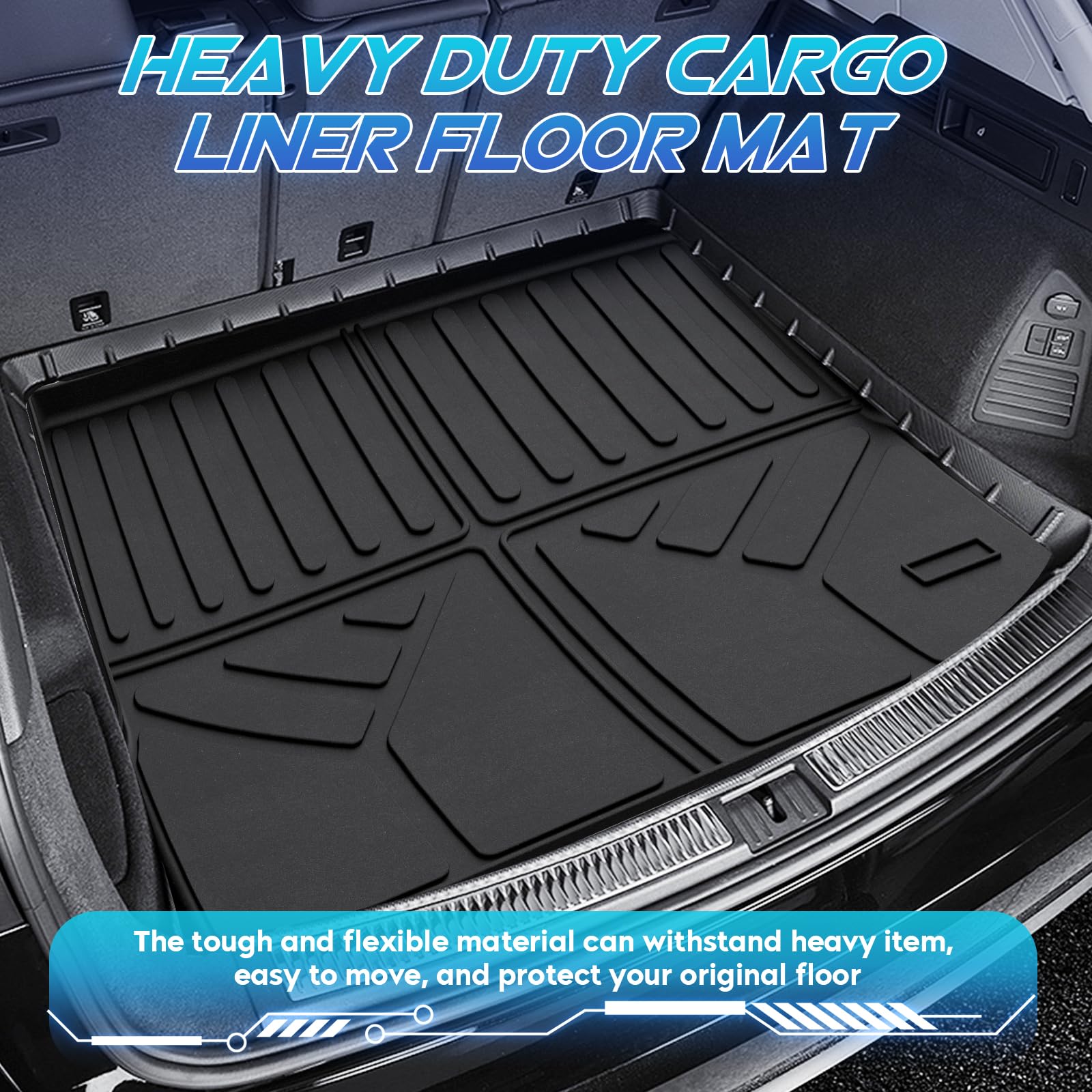 TadaMark Floor Mats Cargo Liner Fit for Chevrolet for Equinox Fit for GMC for Terrain 2018-2024 Black Deep — view 7