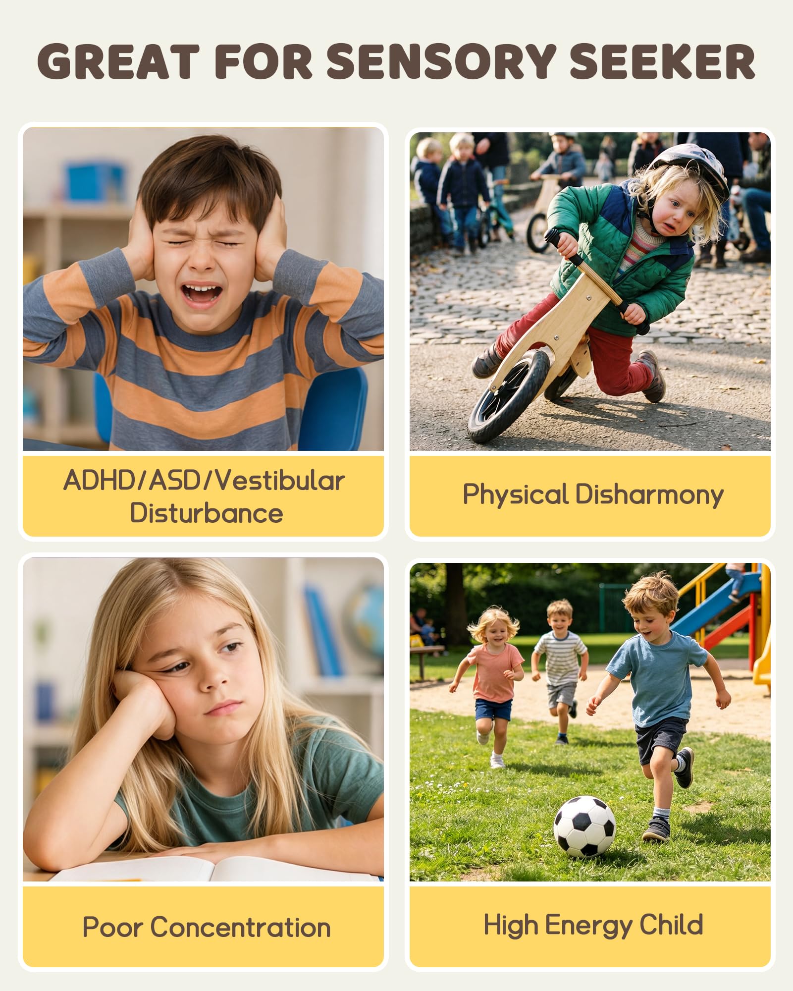 BEJOY Silla giratoria para niños – Silla giratoria para autismo, juguete para entrenamiento de coordinación en interiores y exteriores, juguete sensorial para niños