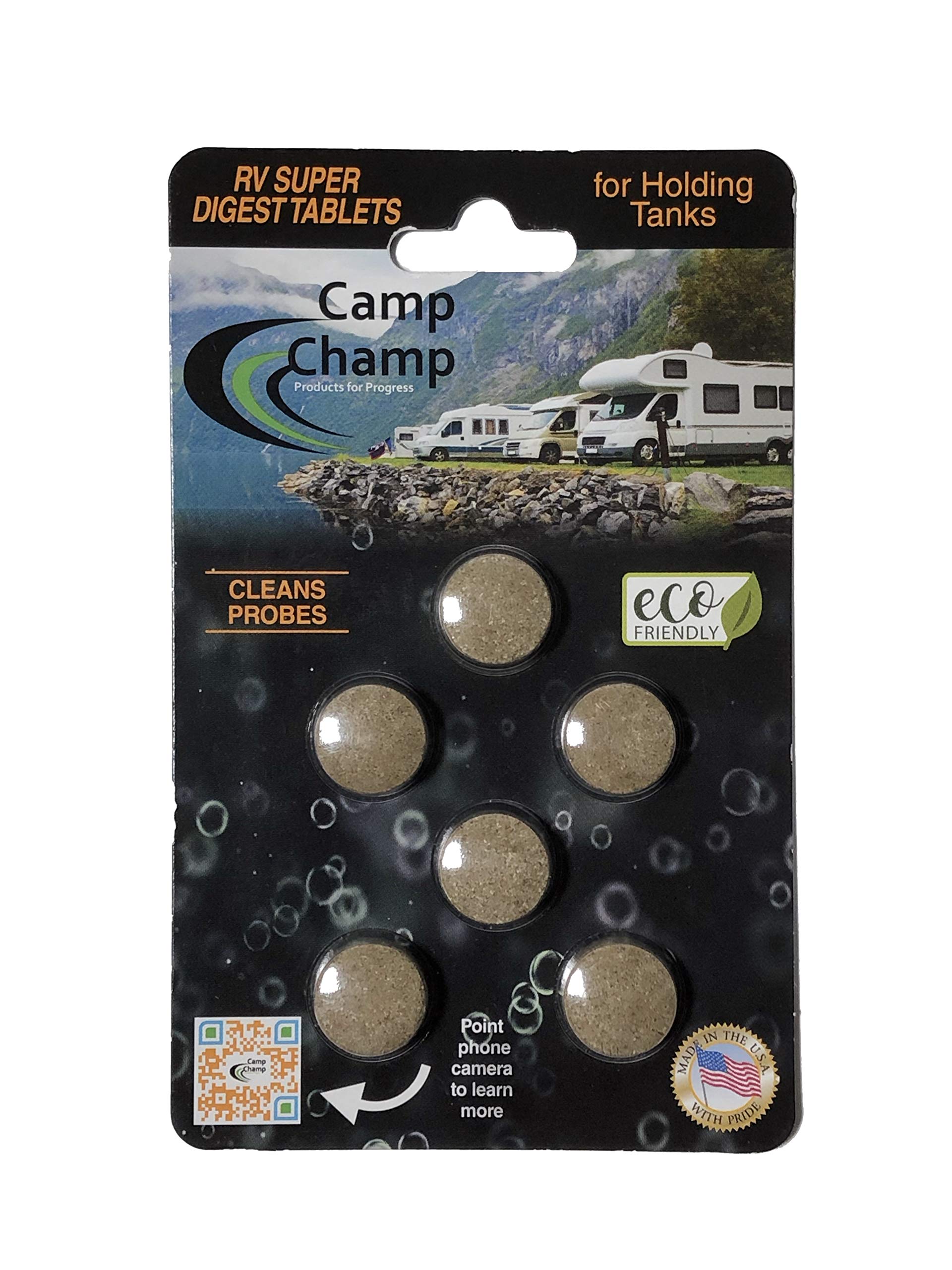 Camp Champ Super Digest for RV Holding Tanks (6 Tablets Per Card) 1 Tablet has Over 31 Trillion microbes That Breaks Down Solids Within 24 Hours!!