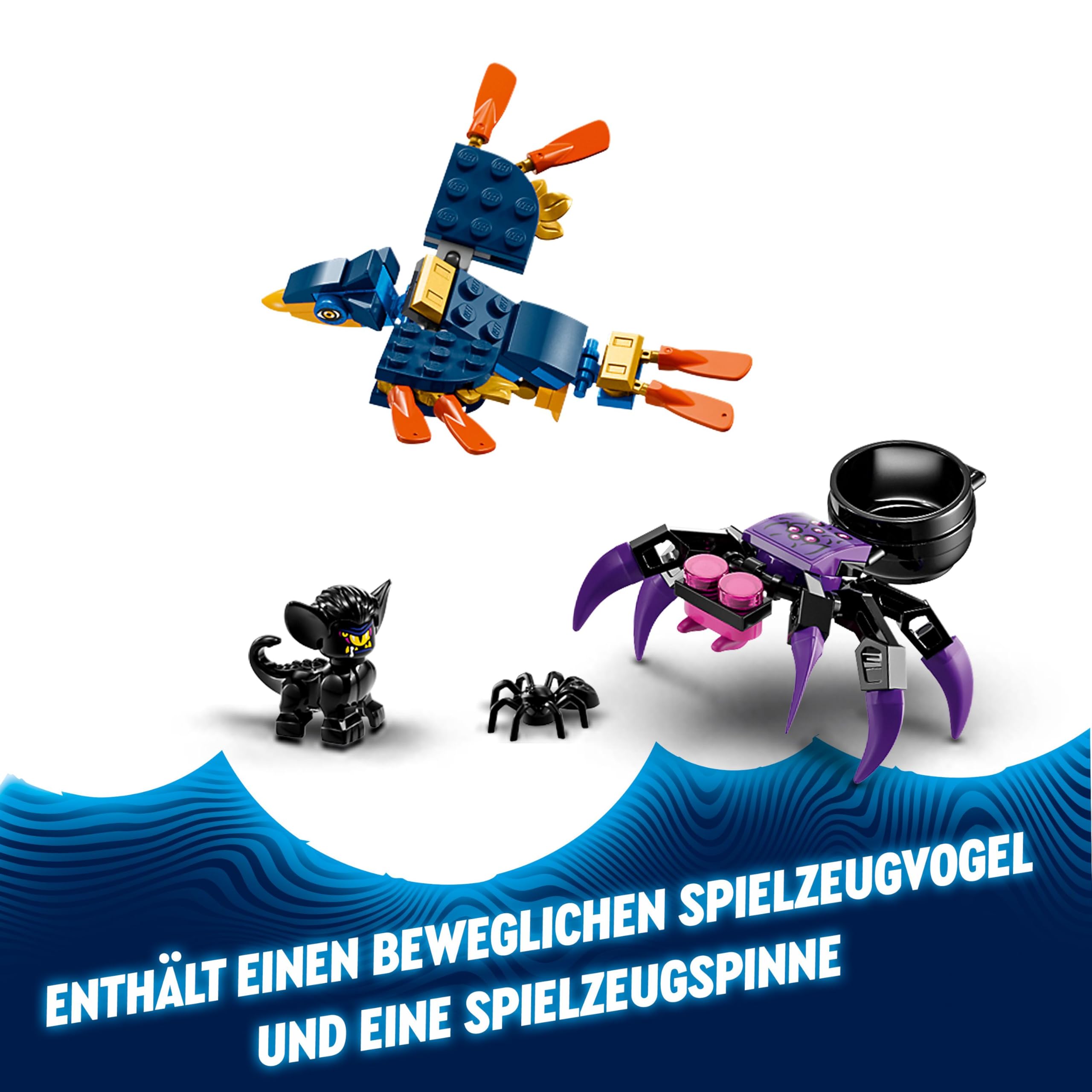 LEGO DREAMZzz 2-in-1 Turm des Sandmanns, Schloss-Spielzeug für Kinder zum Bauen, Set mit Fantasy-Tieren inklusive Spinne und Vogel, Geschenk für Mädchen und Jungen ab 9 Jahren 71477