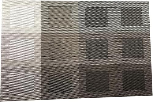 Miniatura 4 de Gugrida Juego de 6 manteles individuales para mesa de comedor, manteles de vinilo tejido de PVC de lujo, lavables y aislantes de calor para cocina