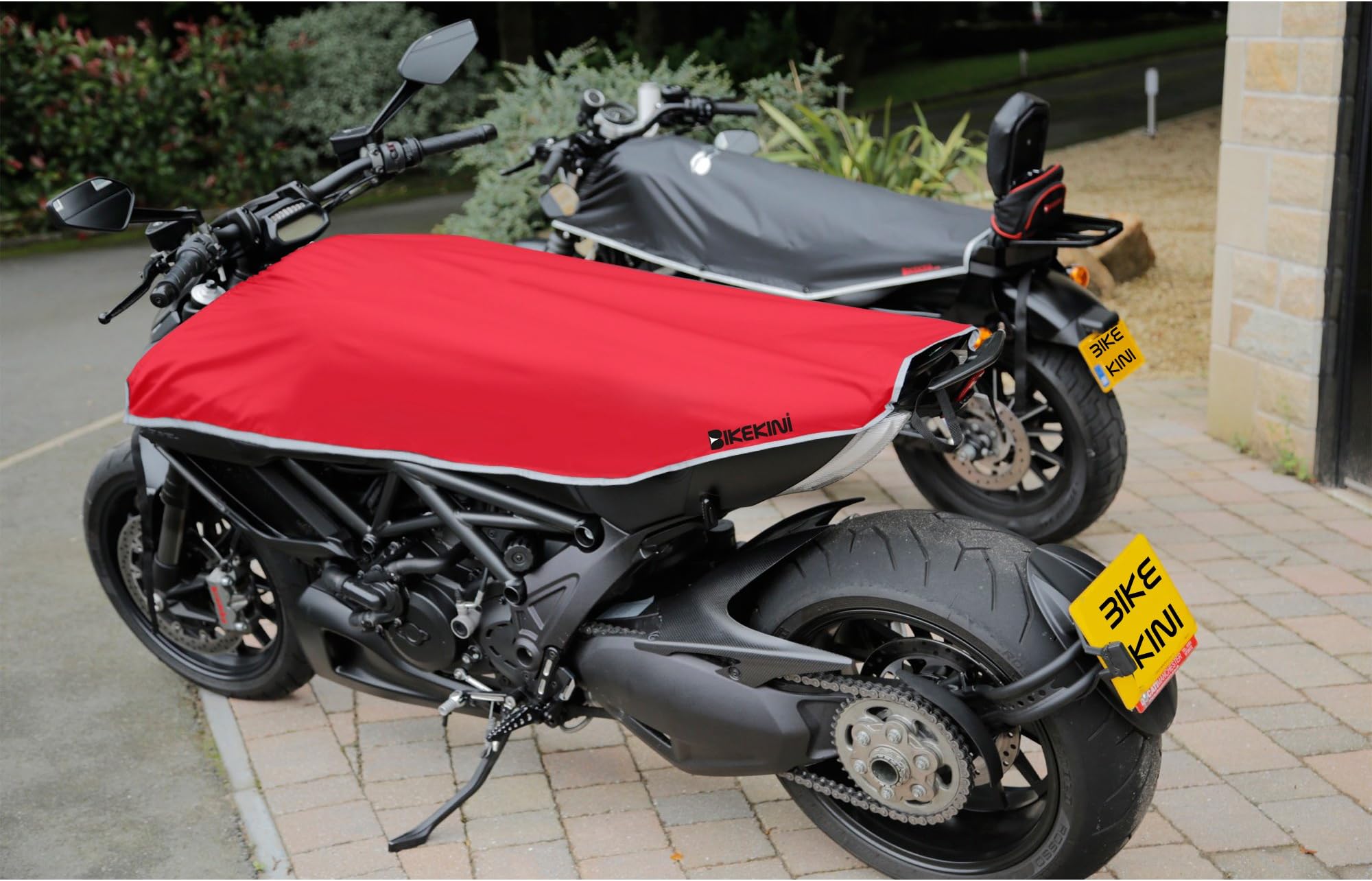 BIKEKINI V-Twin Motorcycle/Motorbike Travel Cover KIT - MIDSIZE (RED/SILVER) FITS ALL V-TWIN MOTORCYCLE BRANDS