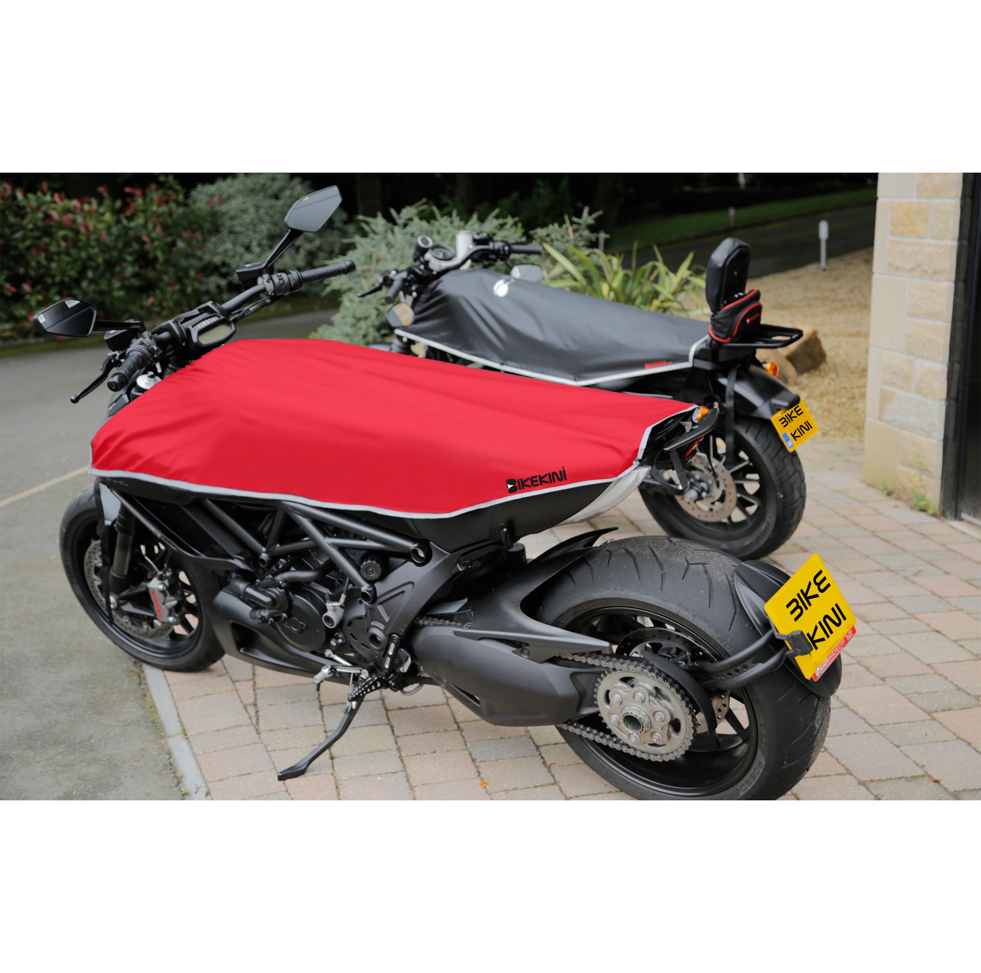 BIKEKINI V-Twin Motorcycle/Motorbike Travel Cover KIT - MIDSIZE (RED/SILVER) FITS ALL V-TWIN MOTORCYCLE BRANDS