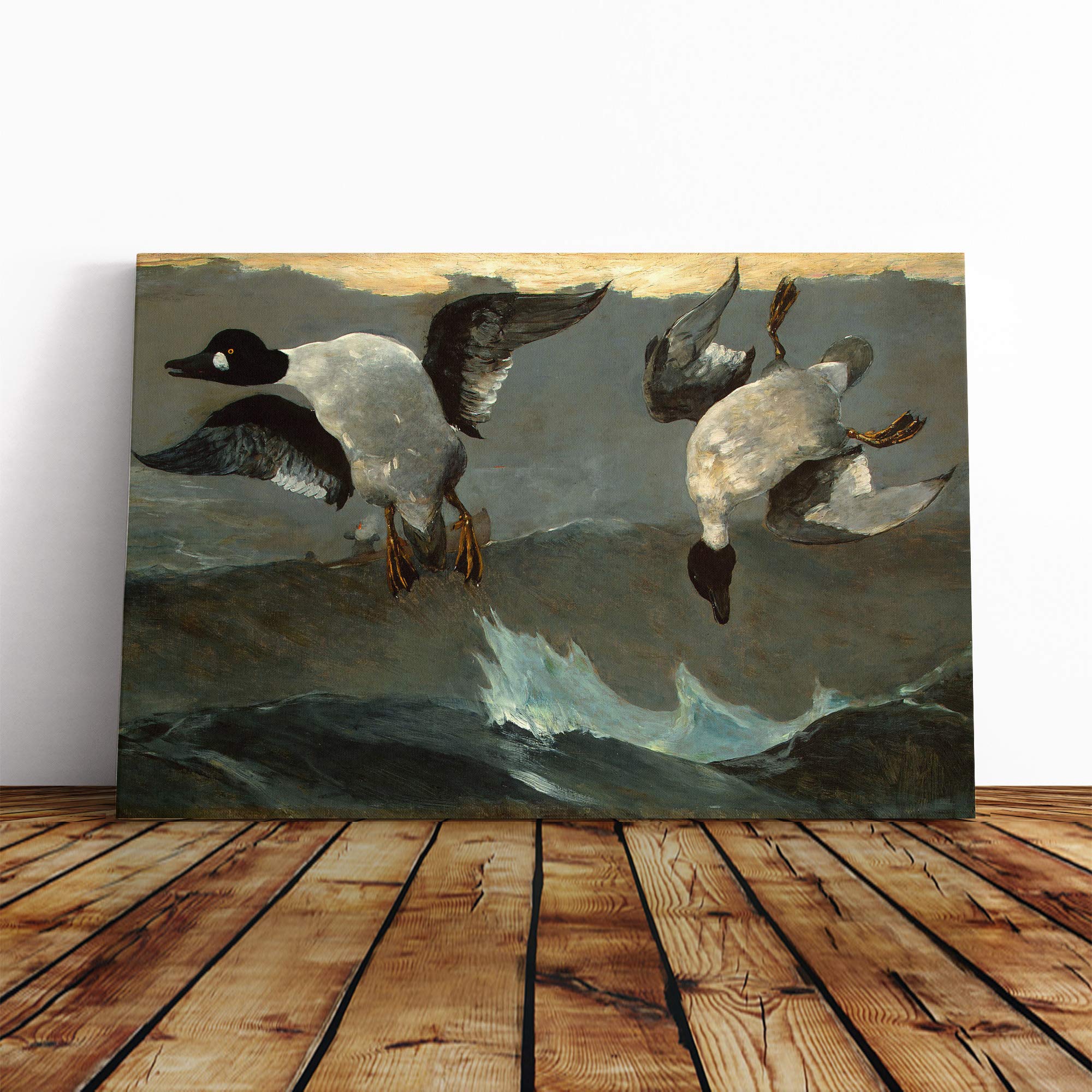 Winslow Homer Right and Left Canvas Print | Gallery Wrapped 30mm Frame Wall Art | 20x14 inches | Ready to Hang | Modern Picture | Living Room Bedroom Lounge Office
