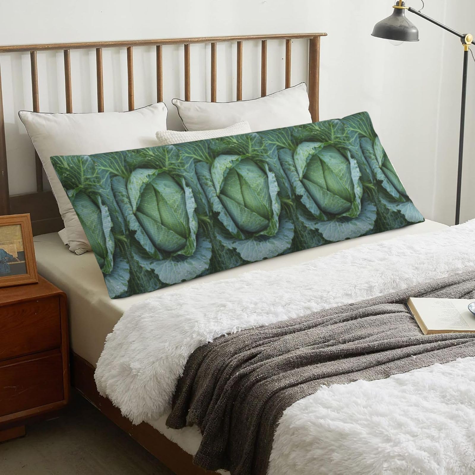 Bright Cabbage, Body Pillow Cover with Zipper,Long Body Pillowcase 20 x 60 in
