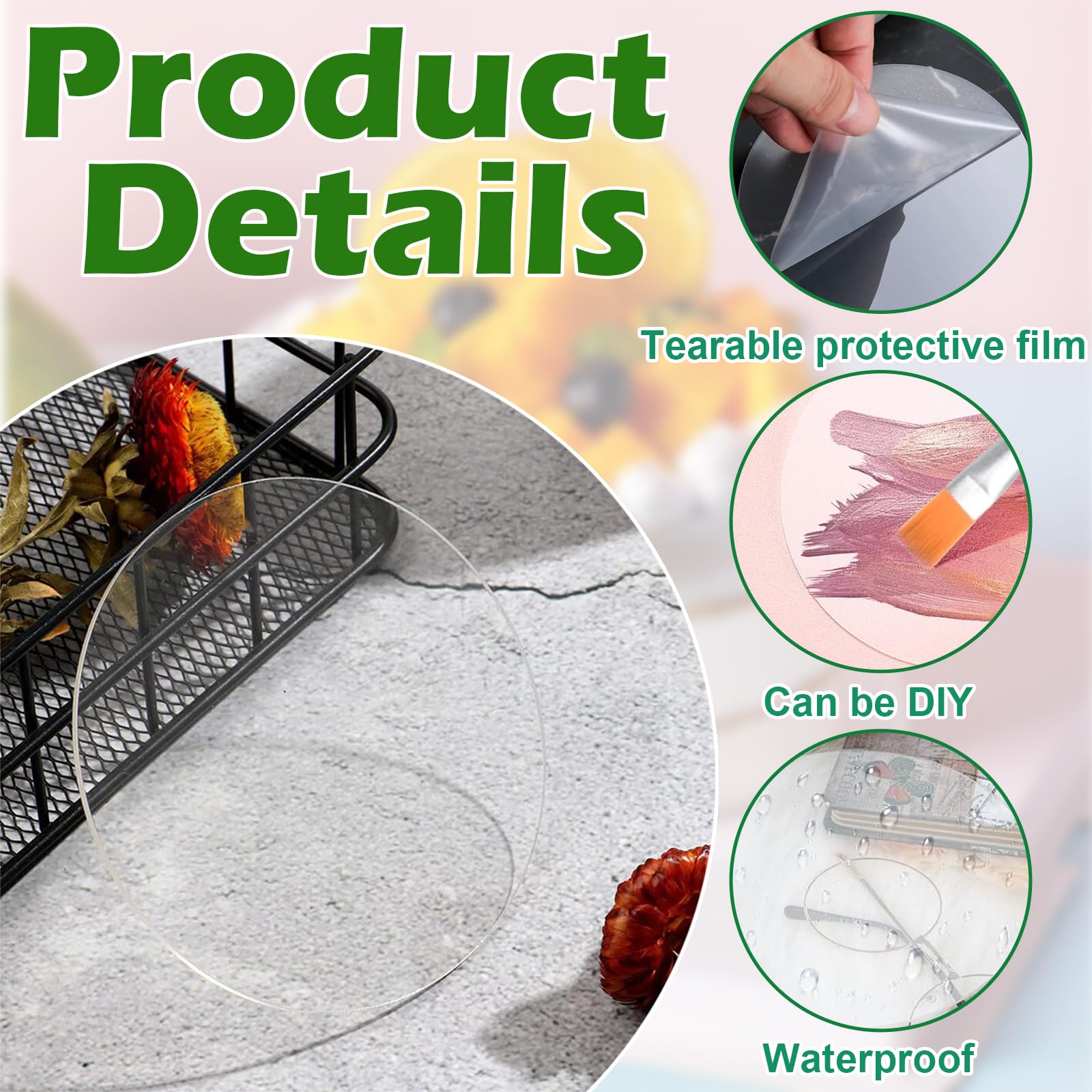 Transparente Acrylglas Scheiben Rund 10 Stück Acryl Platte Ø15cm DIY Dekoration Produktpräsentation Klar