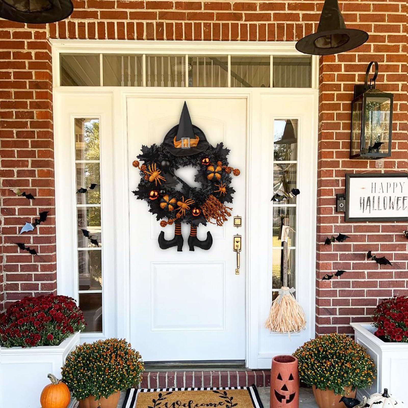 Decorativa Ghirlanda Sospesa Halloween con Accessori da Strega