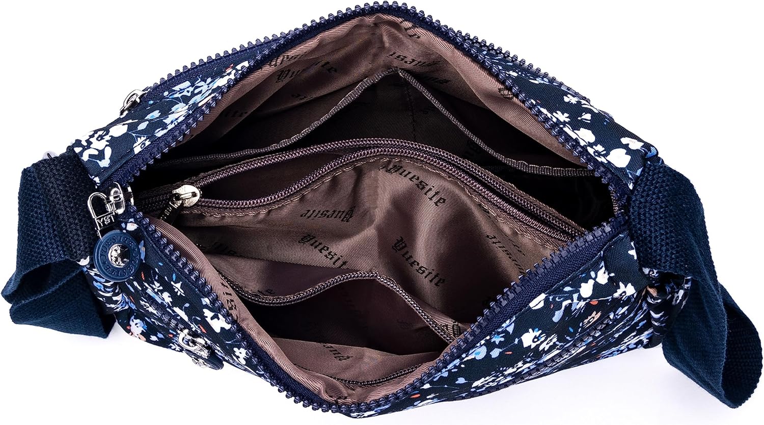 Nylon Floral Multi-Pocket Crossbody Purse Bags for Women Travel Shoulder Bag - Image 6