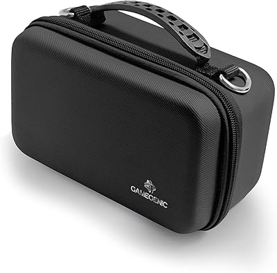 Gamegenic Game Shell 250+ | Portable Case for Board Games and Card Games | Holds Up to 250 Double-Sleeved Cards | Accessories Compartment Holds Tokens and Dice | Black Color | Made